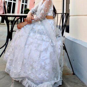 White Lehenga